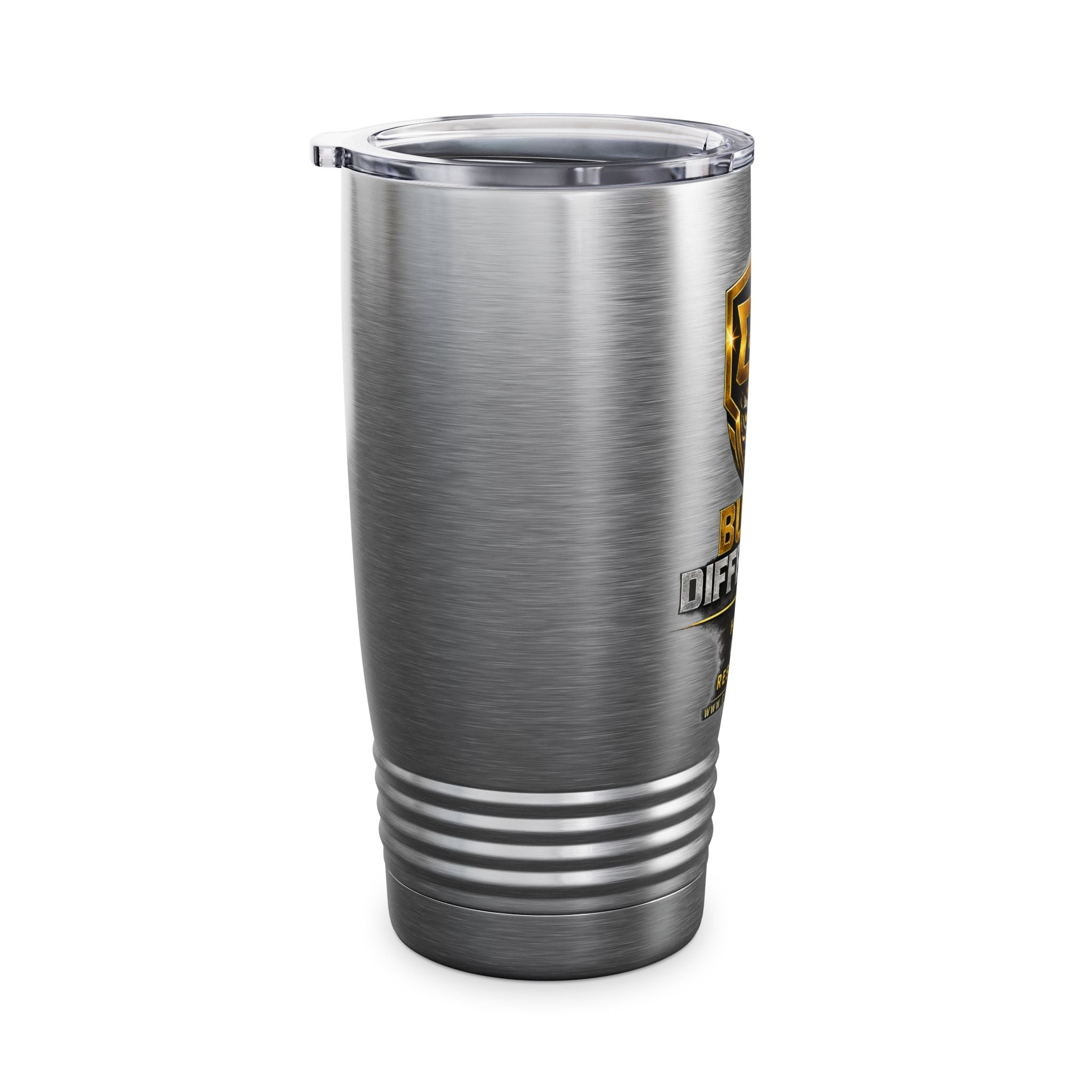 20oz Ringneck Tumbler – "Built Different" Gold Shield Thermal Travel Mug