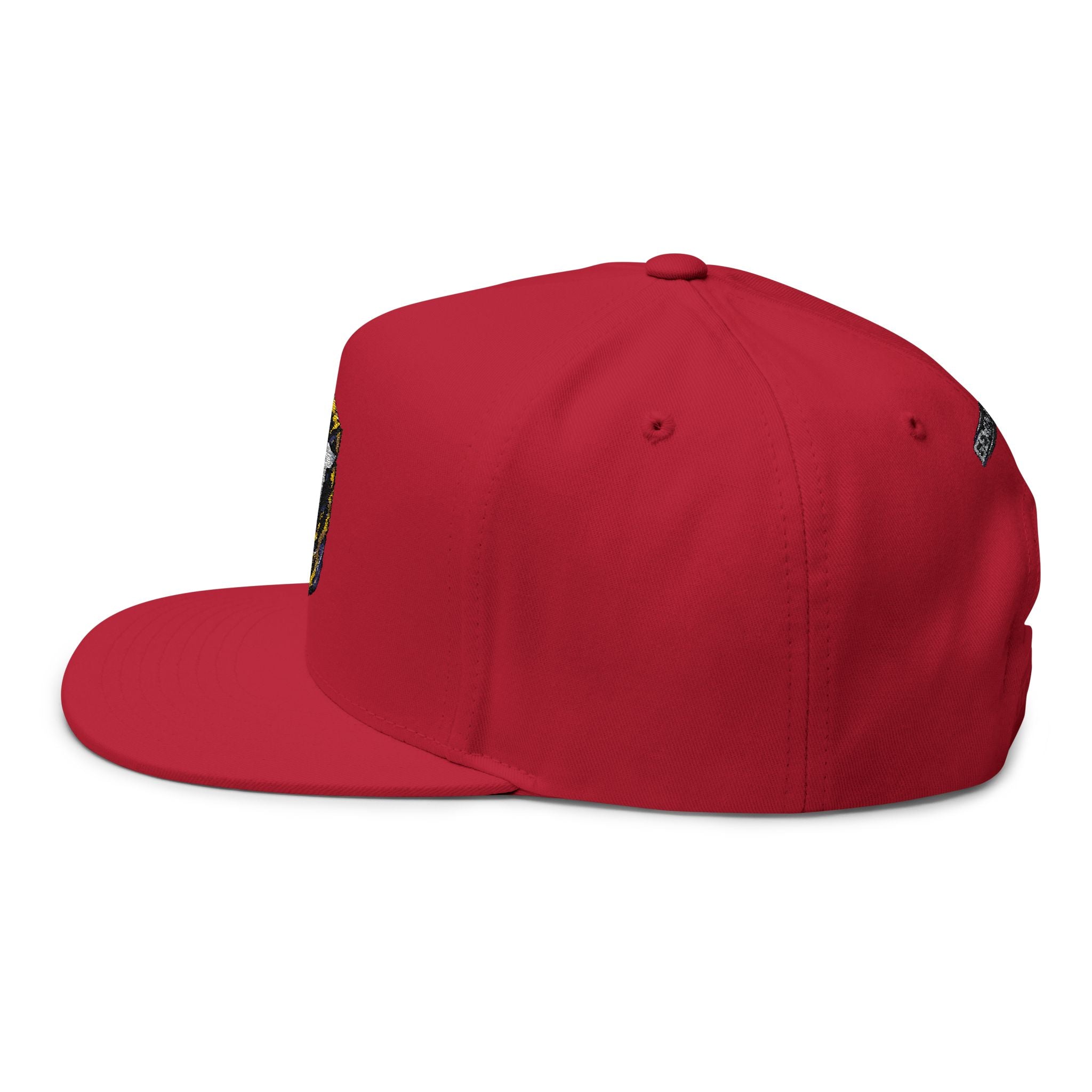 Embroidered GT Shield Flat Bill Cap — Gold Gaming Logo Snapback