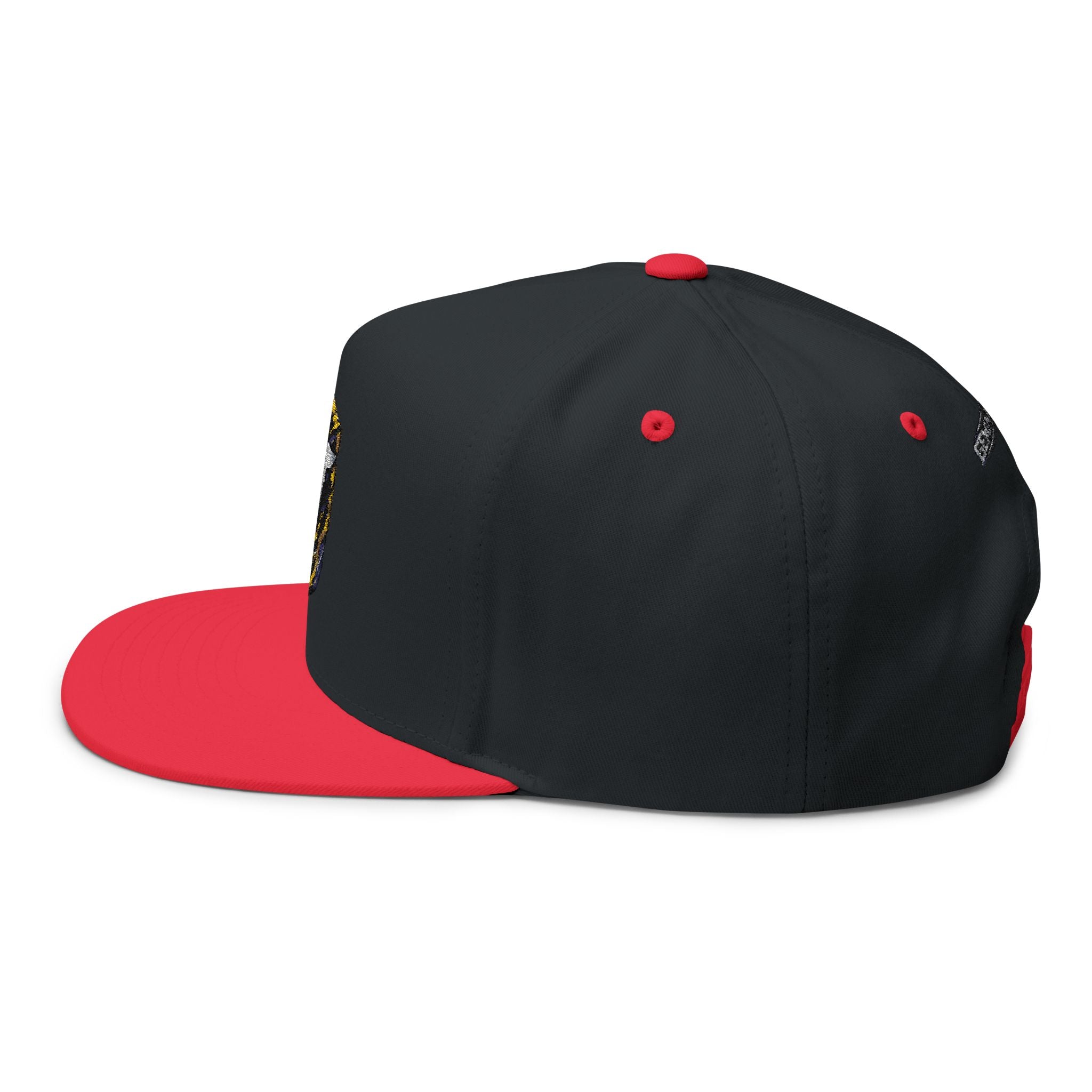 Embroidered GT Shield Flat Bill Cap — Gold Gaming Logo Snapback