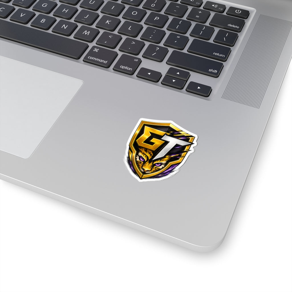GT Tiger Shield Sticker — Gaming Logo Kiss-Cut Sticker