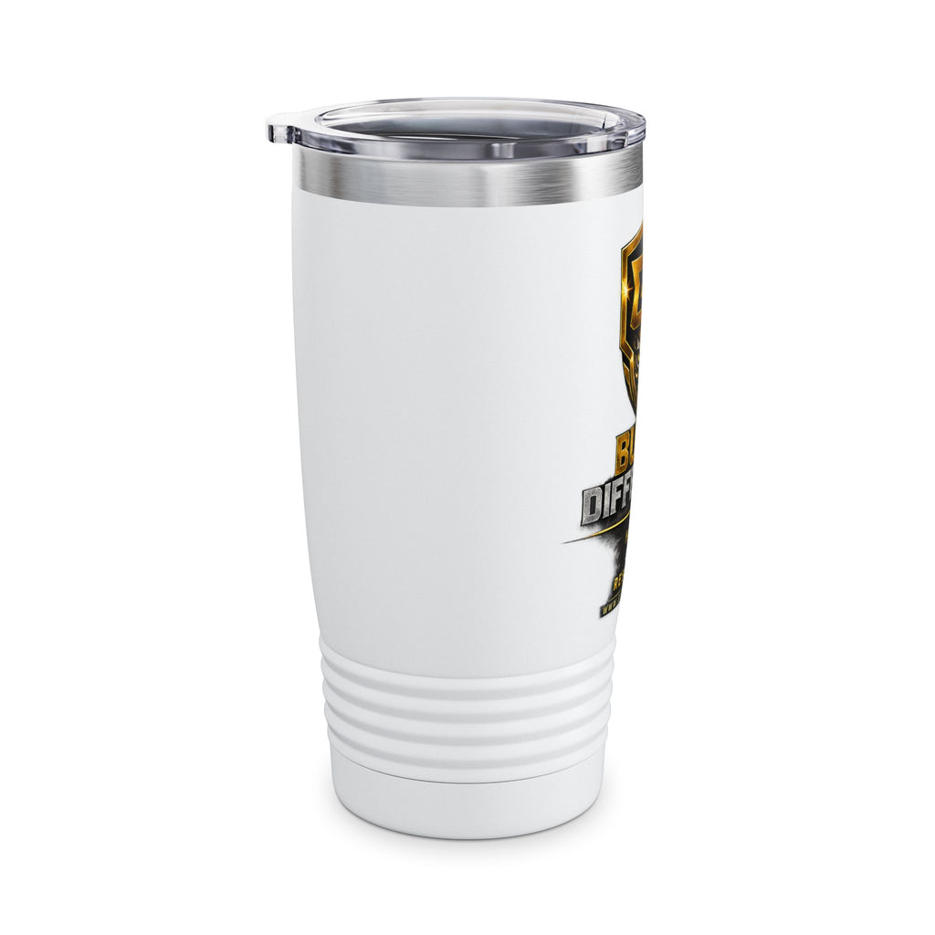 20oz Ringneck Tumbler – "Built Different" Gold Shield Thermal Travel Mug