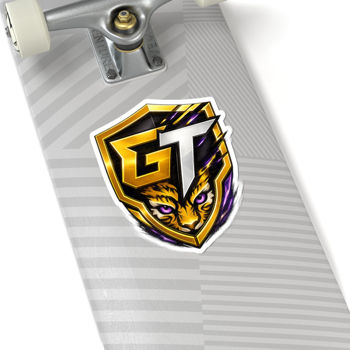 GT Tiger Shield Sticker — Gaming Logo Kiss-Cut Sticker