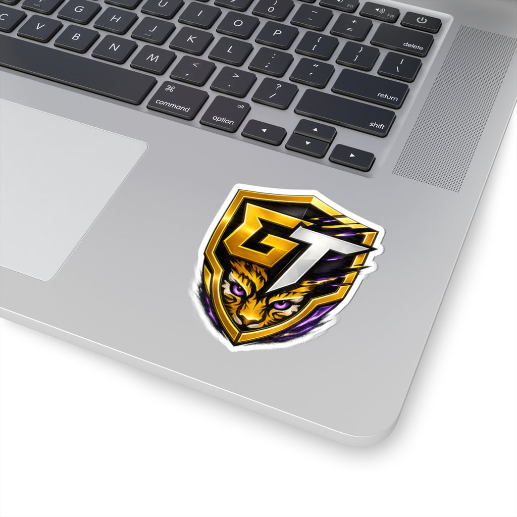GT Tiger Shield Sticker — Gaming Logo Kiss-Cut Sticker