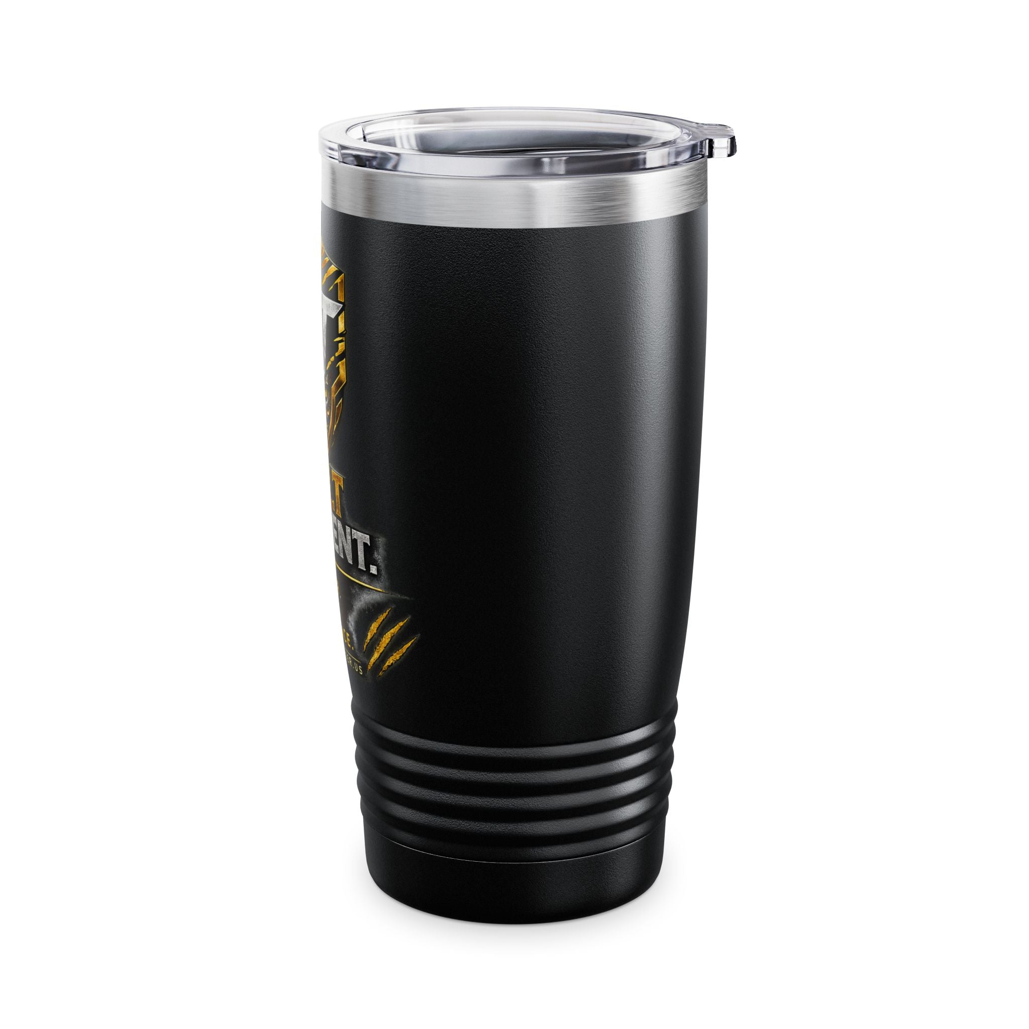 20oz Ringneck Tumbler – "Built Different" Gold Shield Thermal Travel Mug