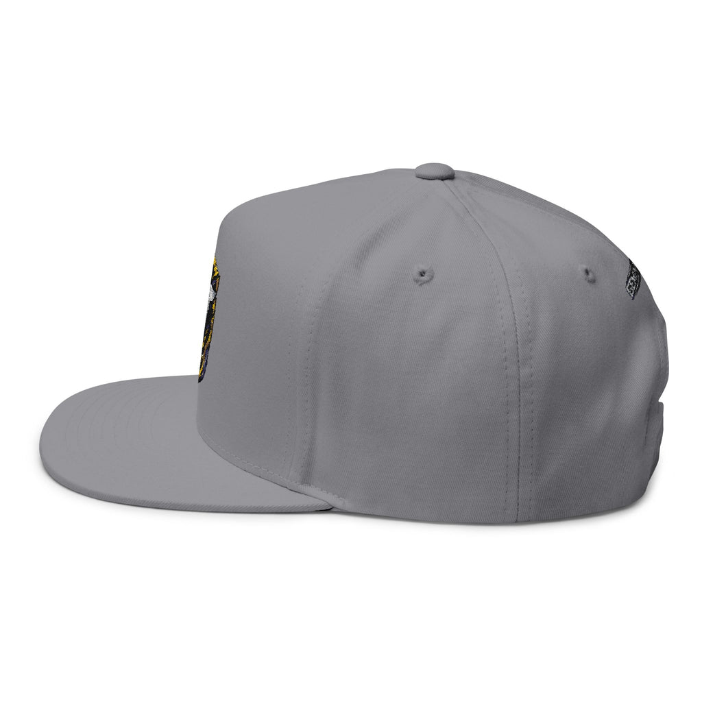 Embroidered GT Shield Flat Bill Cap — Gold Gaming Logo Snapback
