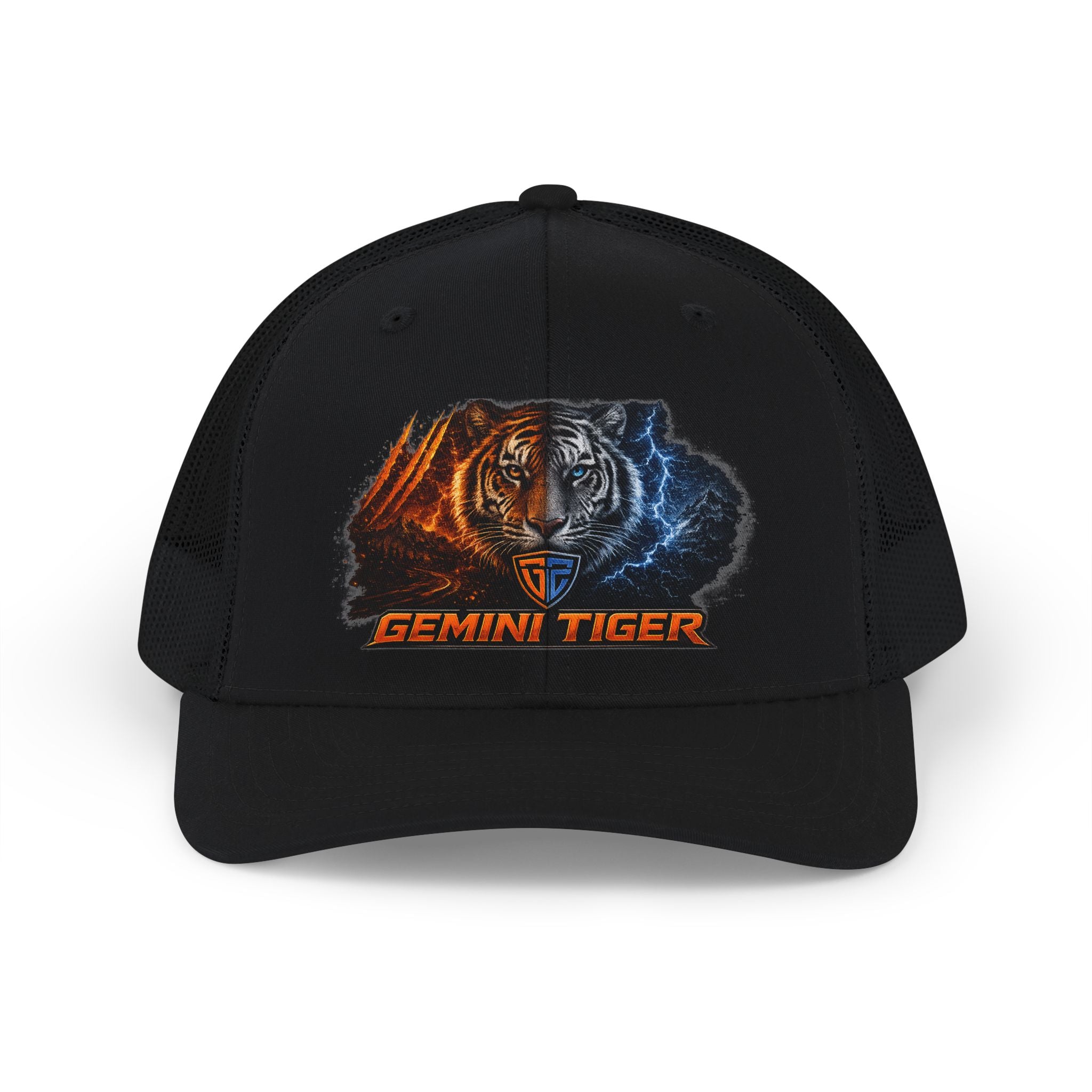 Gemini Tiger Snapback Trucker Hat — Dual-Element Tiger Design