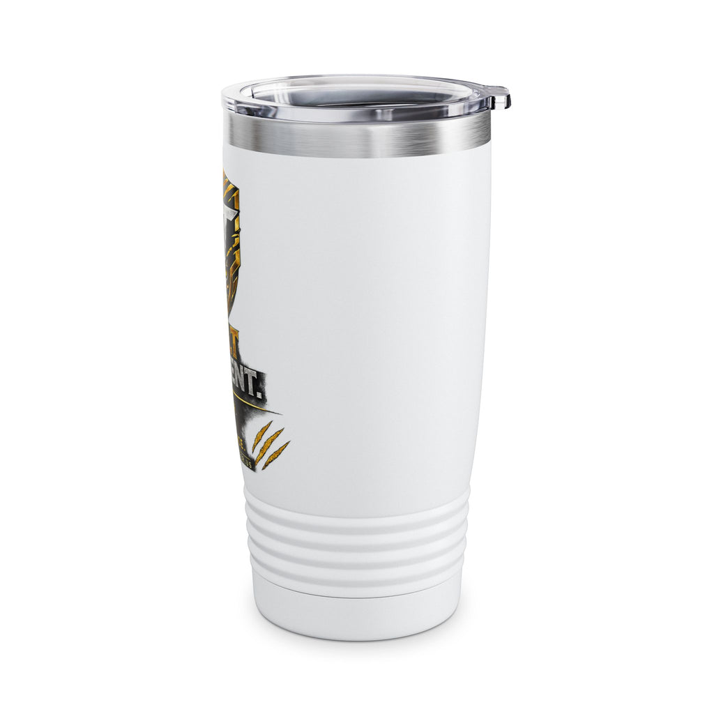 20oz Ringneck Tumbler – "Built Different" Gold Shield Thermal Travel Mug