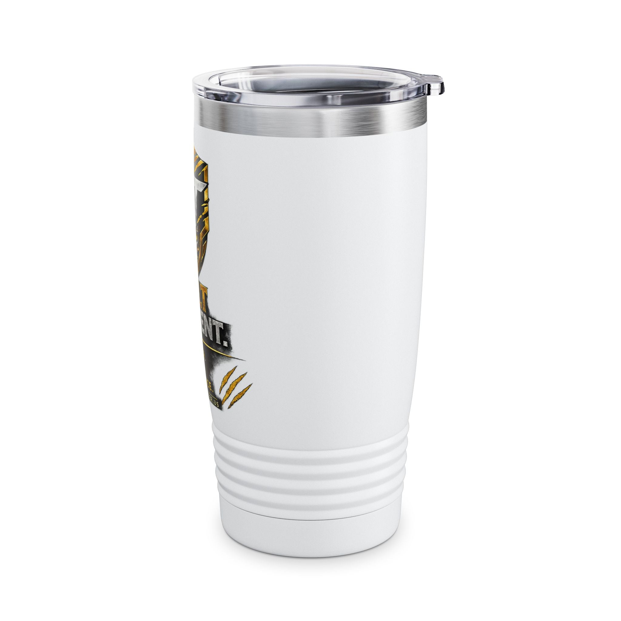 20oz Ringneck Tumbler – "Built Different" Gold Shield Thermal Travel Mug
