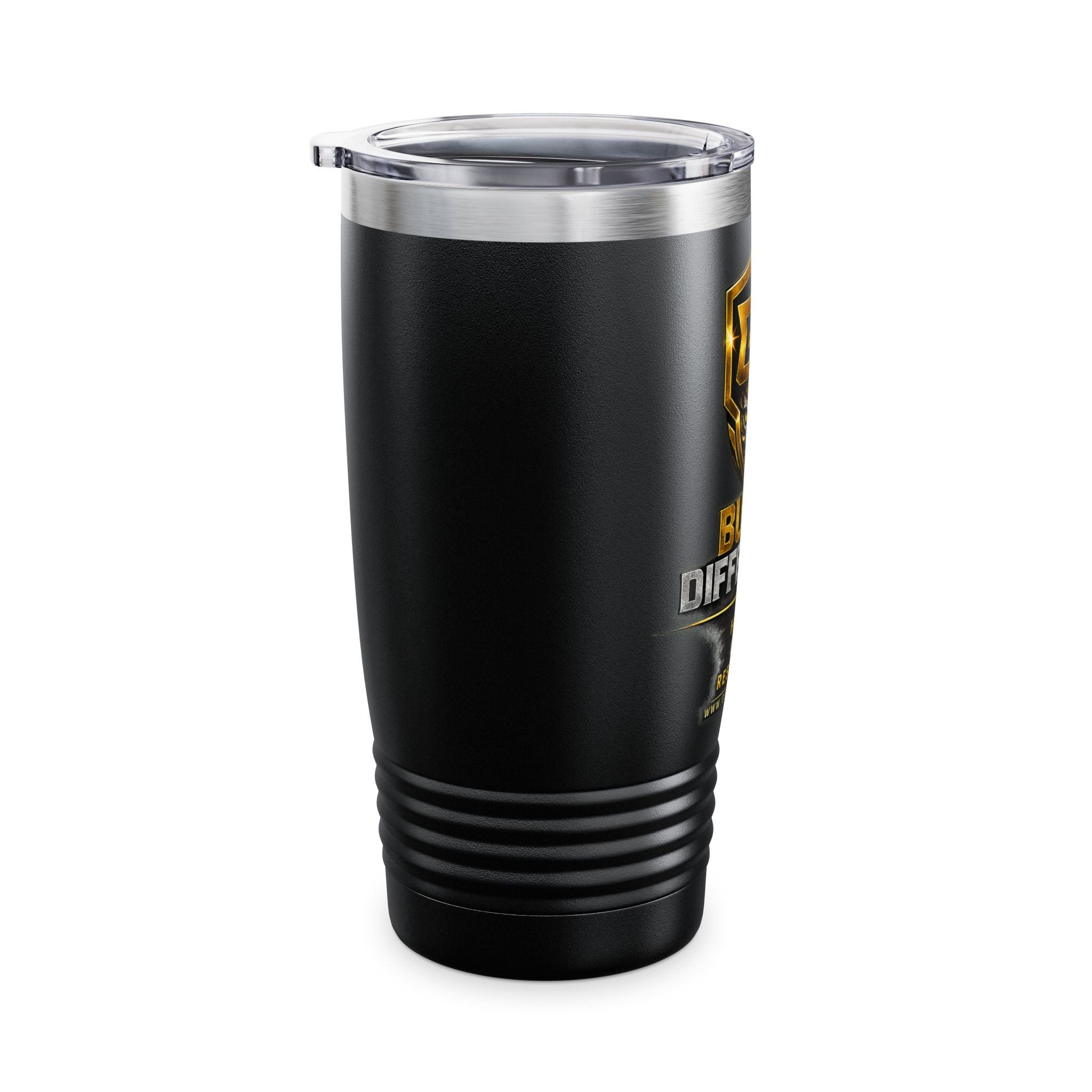 20oz Ringneck Tumbler – "Built Different" Gold Shield Thermal Travel Mug