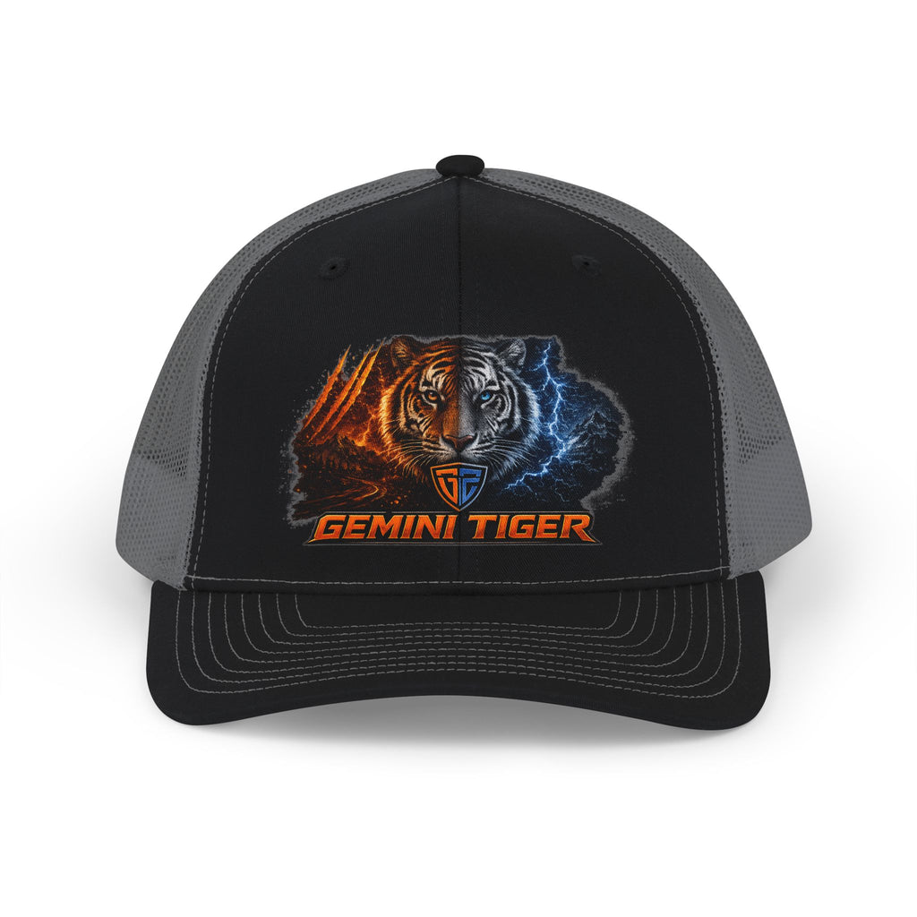 Gemini Tiger Snapback Trucker Hat — Dual-Element Tiger Design