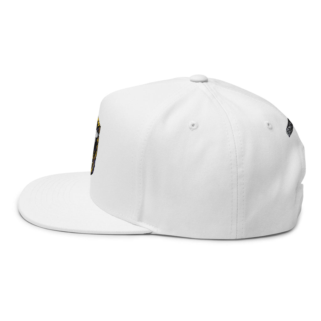 Embroidered GT Shield Flat Bill Cap — Gold Gaming Logo Snapback