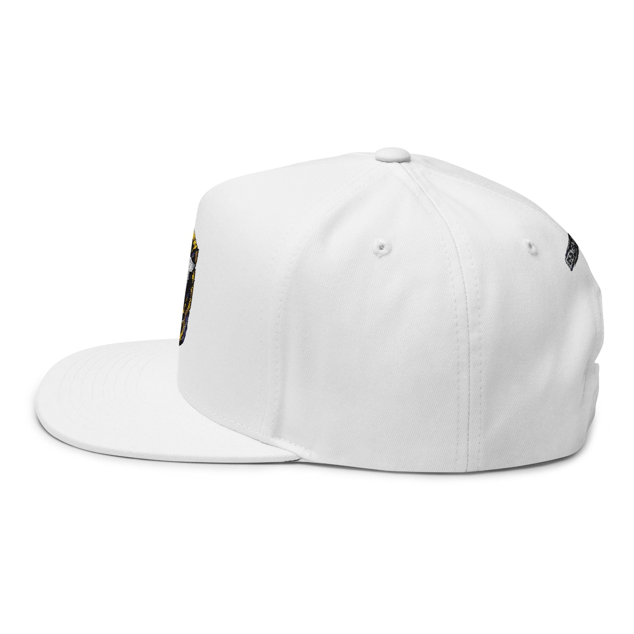 Embroidered GT Shield Flat Bill Cap — Gold Gaming Logo Snapback