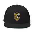 Embroidered GT Shield Flat Bill Cap — Gold Gaming Logo Snapback
