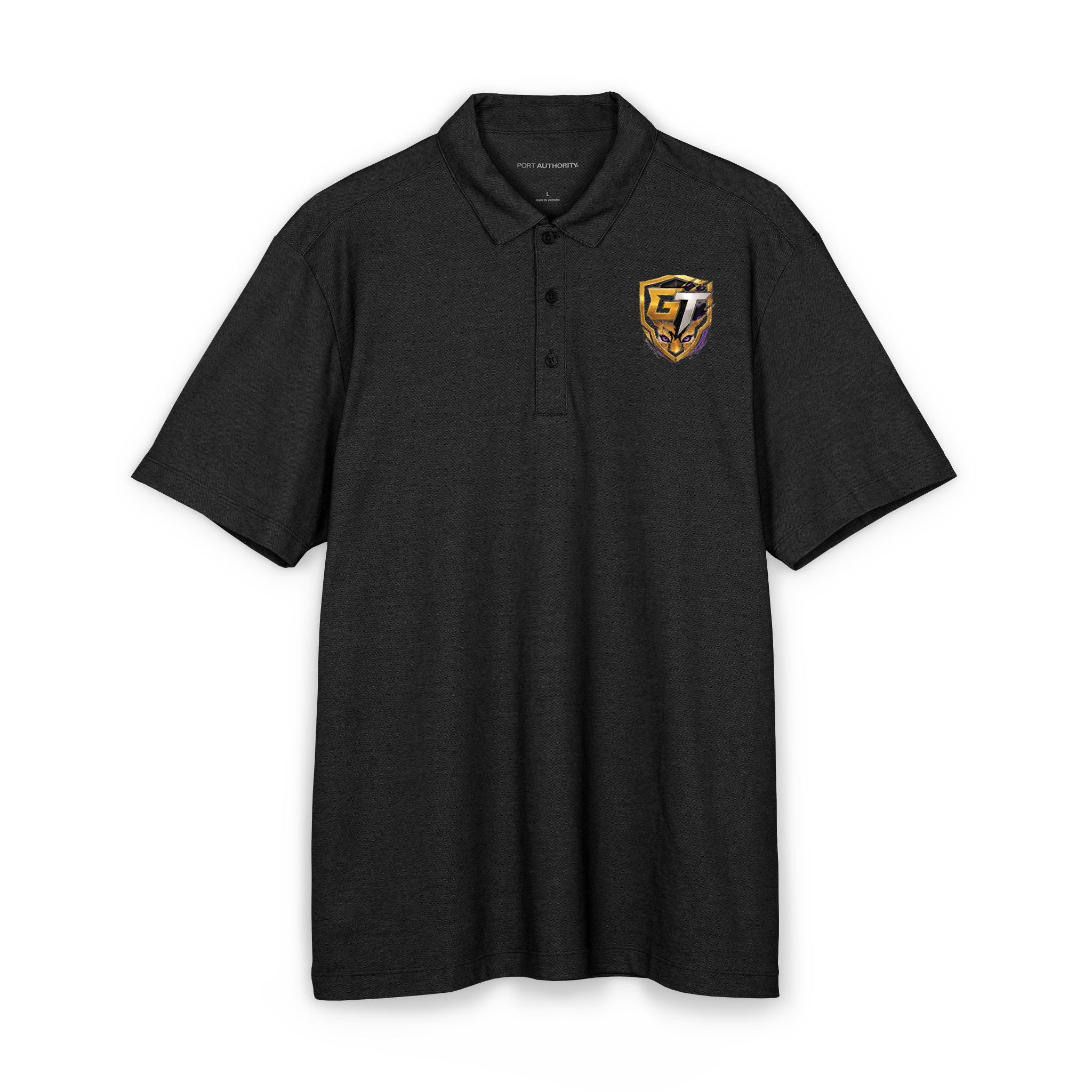 Embroidered Tiger Shield Polo Shirt — Men's Club Golf/Work Polo