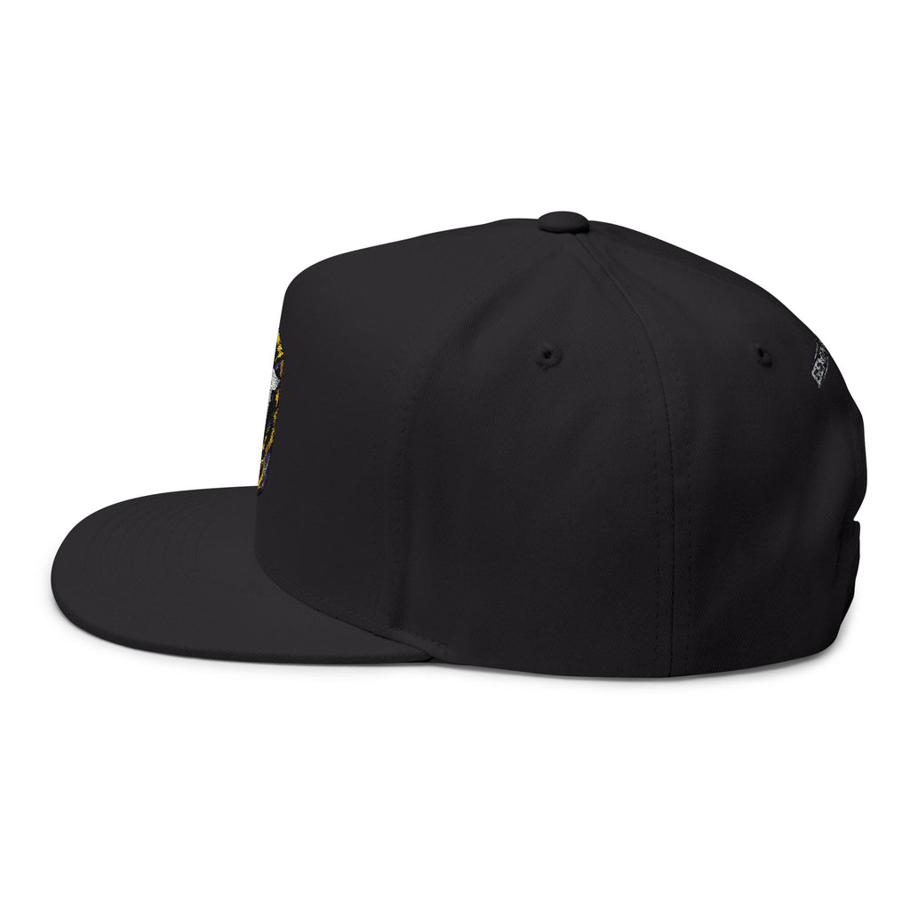 Embroidered GT Shield Flat Bill Cap — Gold Gaming Logo Snapback
