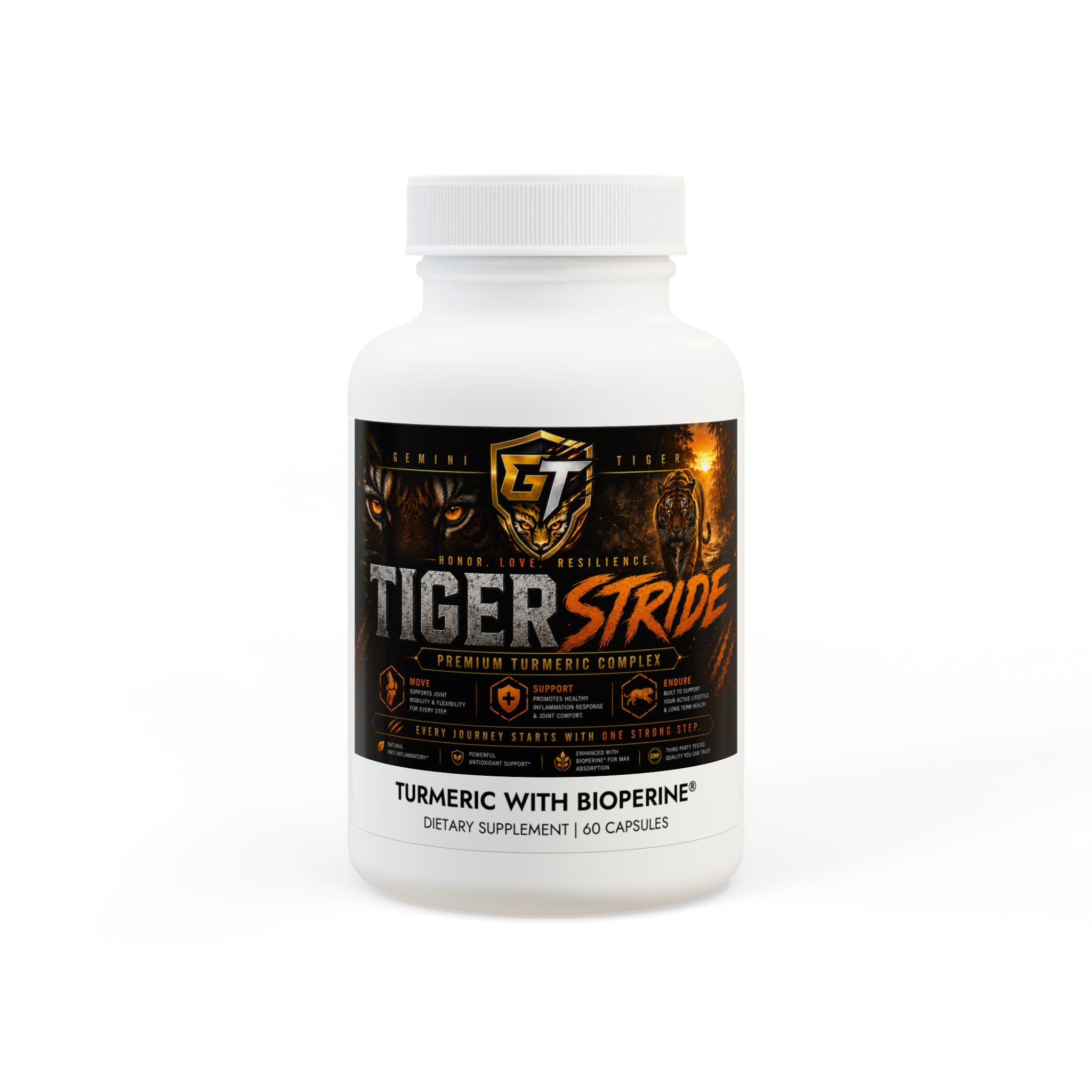 Turmeric with BioPerine® (Black Pepper Fruit Extract) Supplement (60 Capsules)