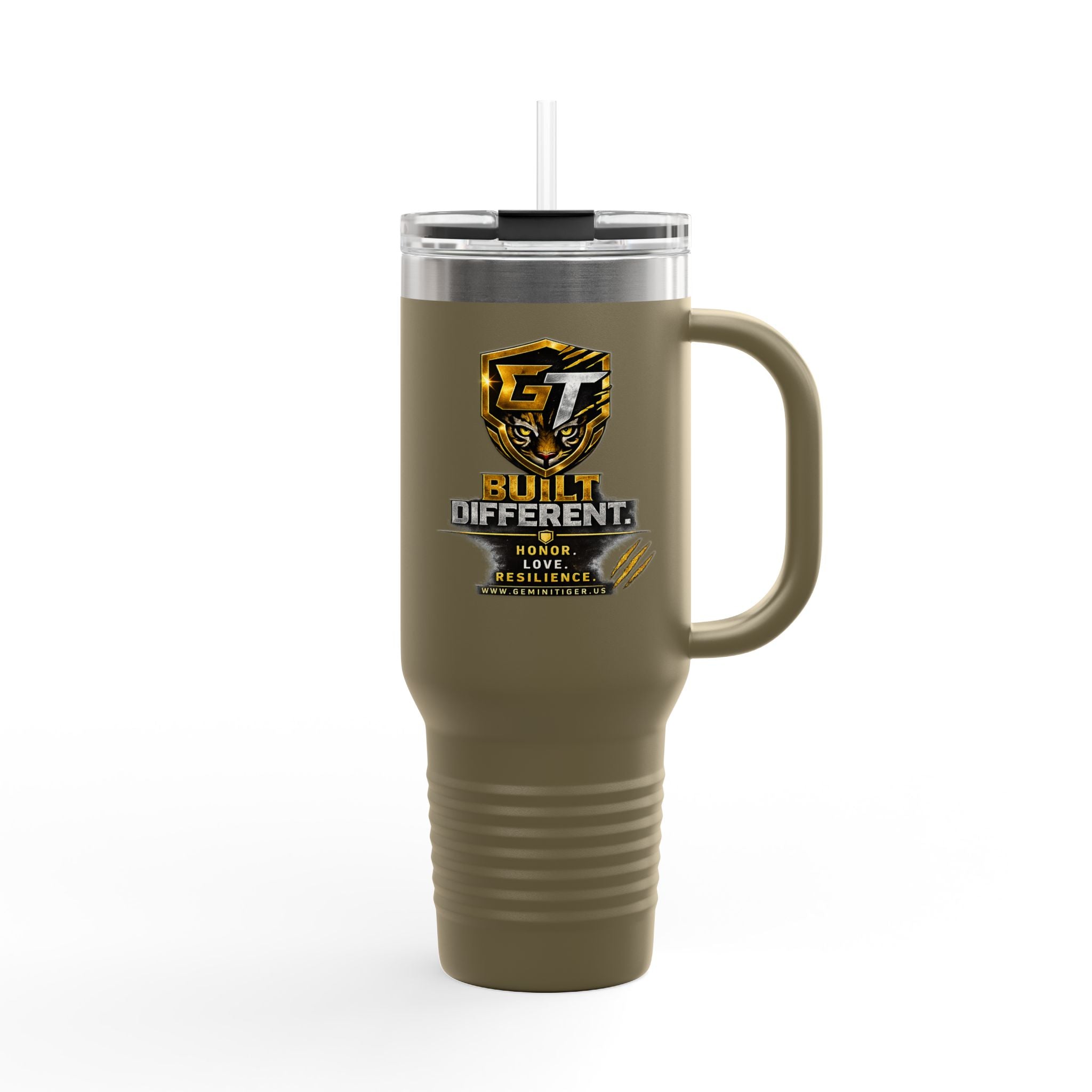 40oz Insulated Travel Mug — Built Different Logo Stainless Steel Tumbler