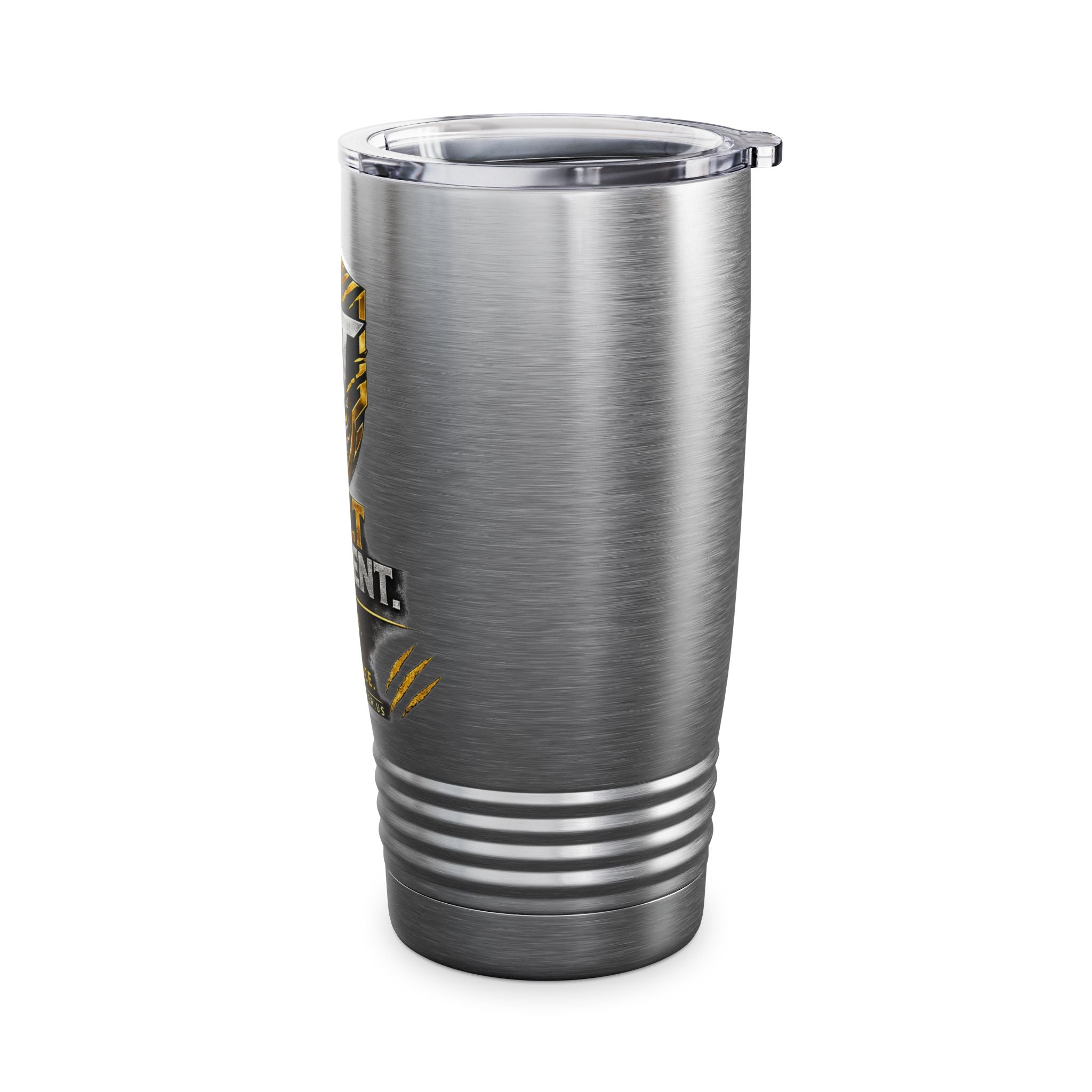 20oz Ringneck Tumbler – "Built Different" Gold Shield Thermal Travel Mug