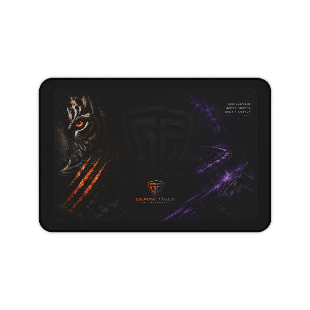 Tiger Gaming Desk Mat — Dark Neon Battle Mouse Pad