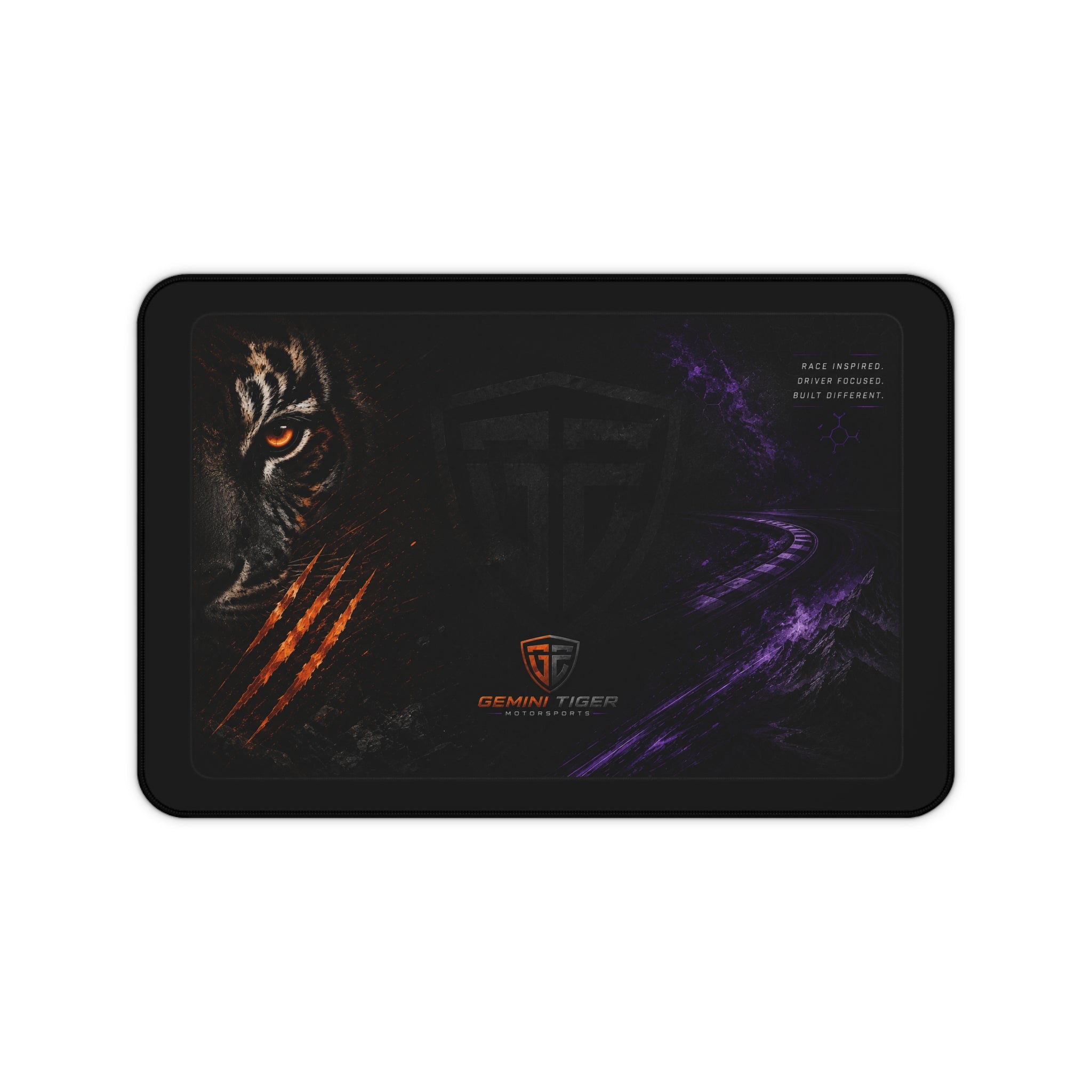 Tiger Gaming Desk Mat — Dark Neon Battle Mouse Pad
