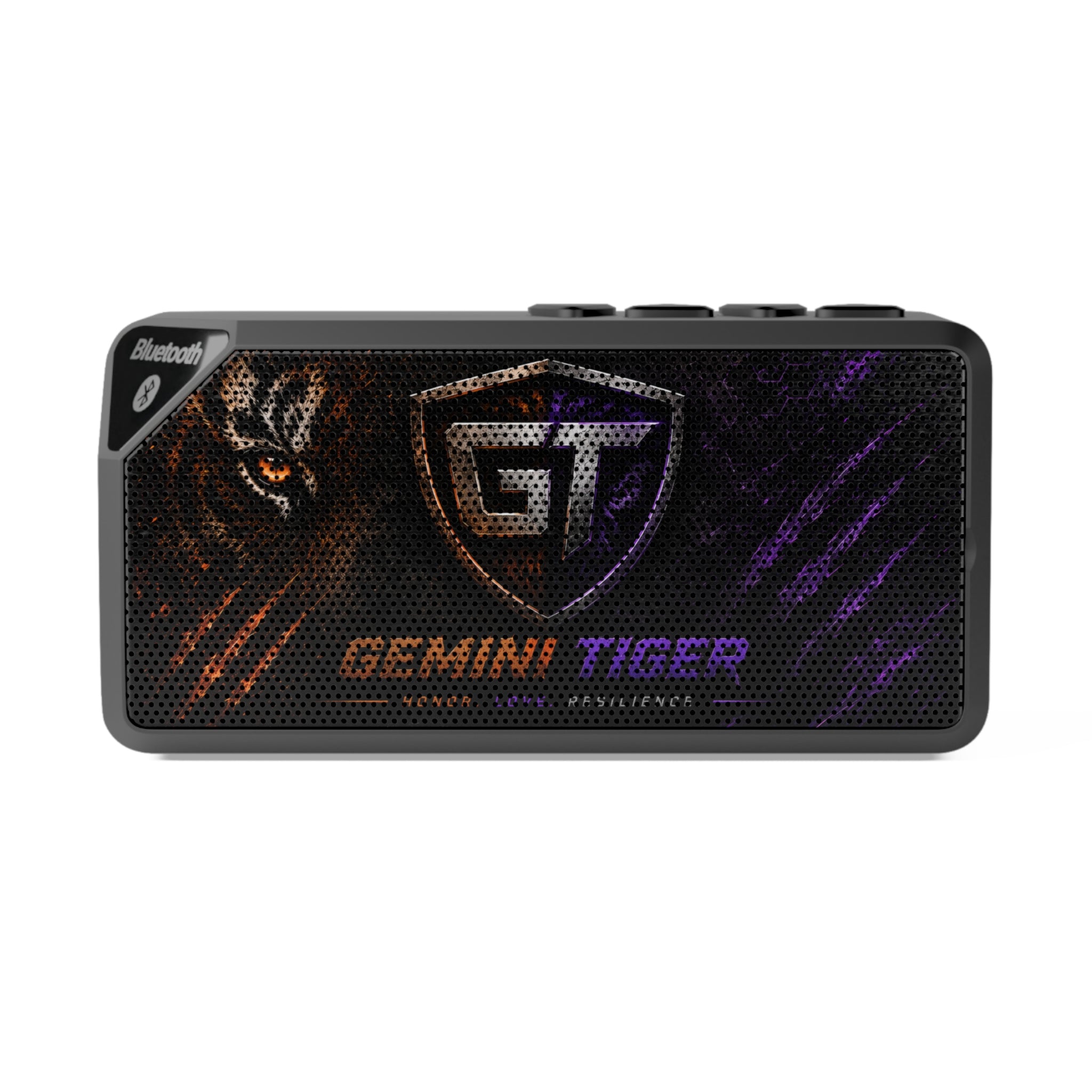 Bluetooth Speaker — Gemini Tiger Shield Design