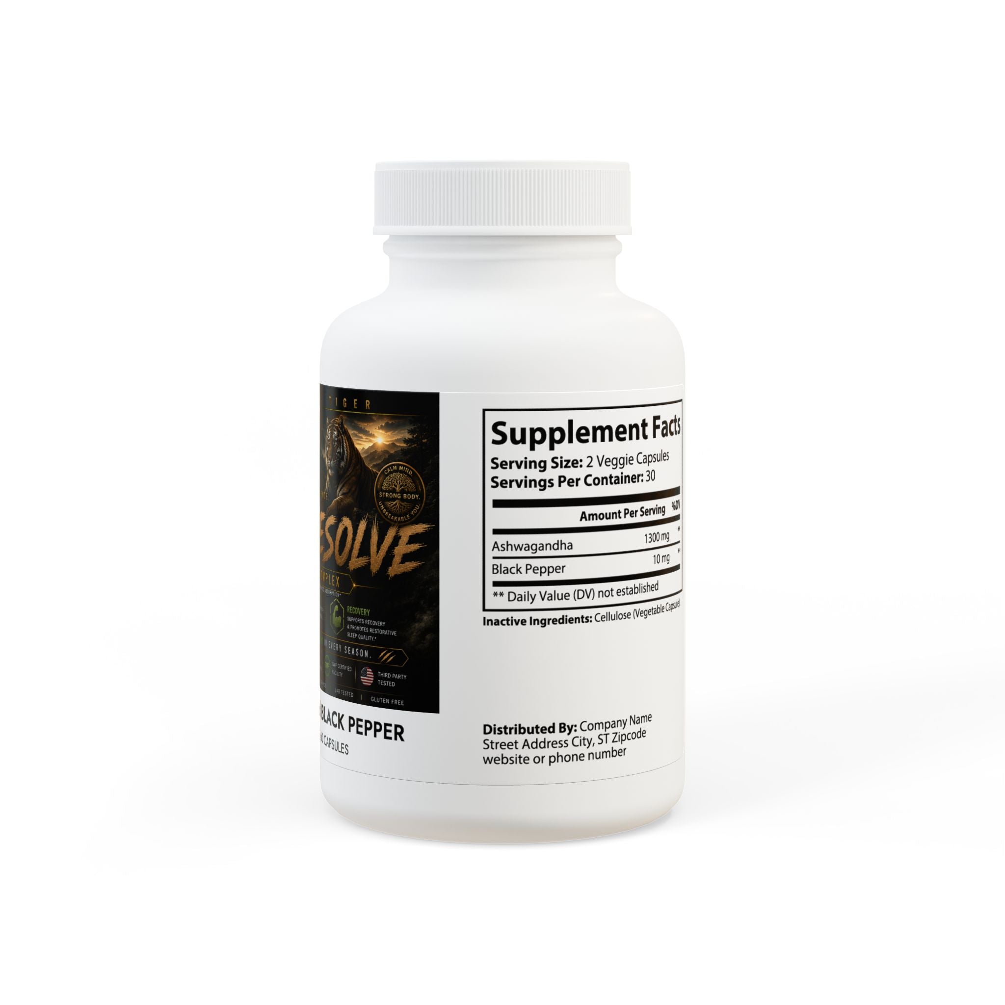 Ashwagandha and Black Pepper Supplement (60 capsules)