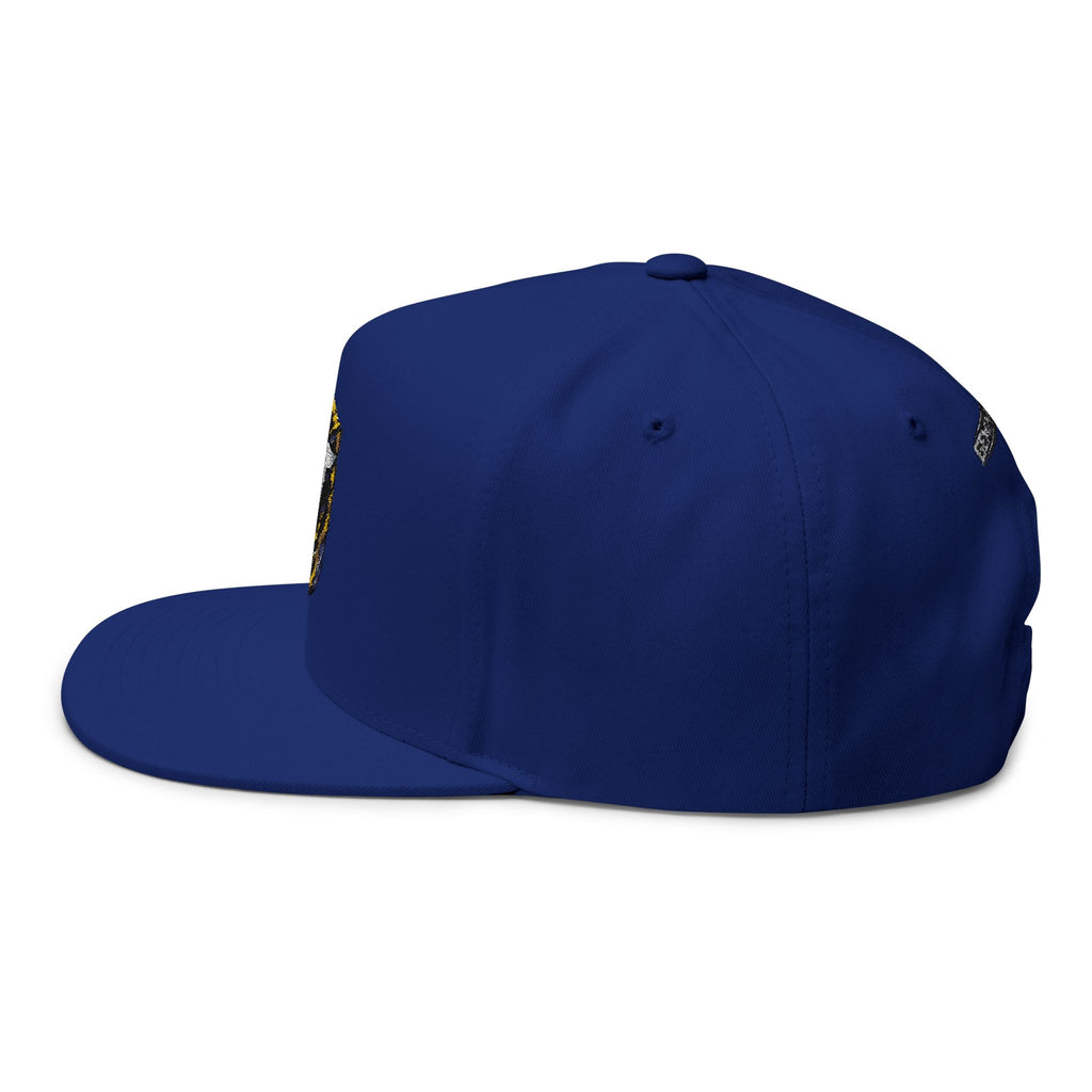 Embroidered GT Shield Flat Bill Cap — Gold Gaming Logo Snapback
